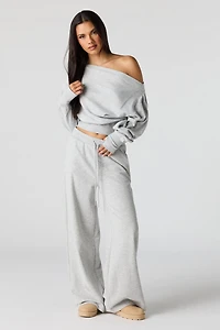 Luxe French Terry Off Shoulder Sweatshirt