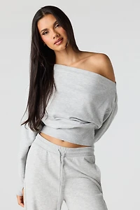 Luxe French Terry Off Shoulder Sweatshirt