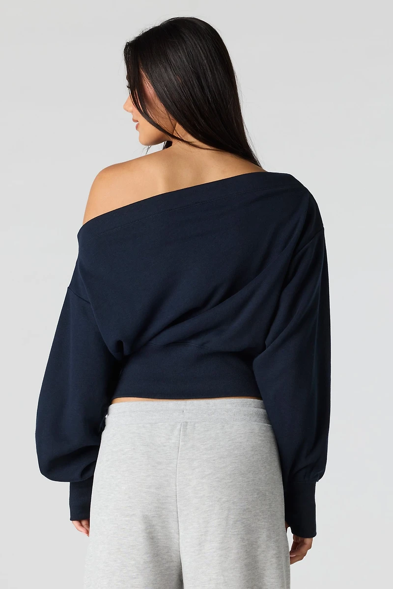 Luxe French Terry Off Shoulder Sweatshirt