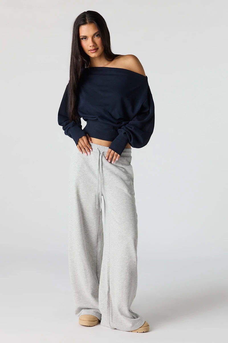 Luxe French Terry Off Shoulder Sweatshirt