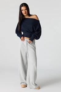 Luxe French Terry Off Shoulder Sweatshirt
