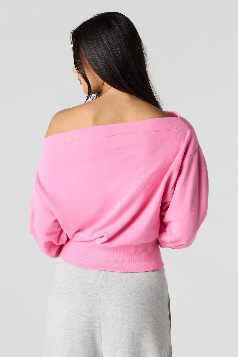 Luxe French Terry Off Shoulder Sweatshirt