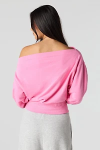 Luxe French Terry Off Shoulder Sweatshirt