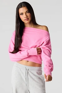 Luxe French Terry Off Shoulder Sweatshirt