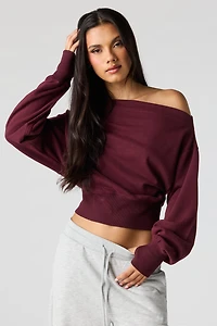 Luxe French Terry Off Shoulder Sweatshirt
