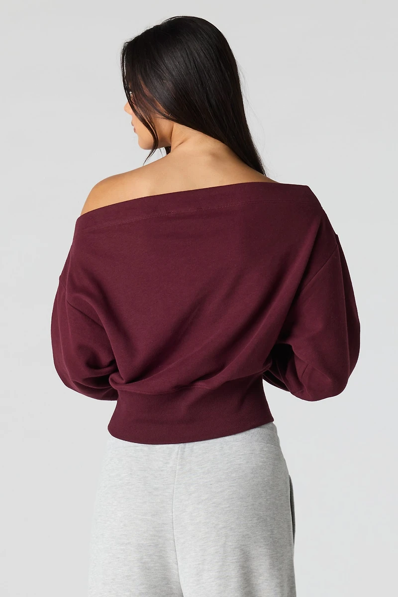 Luxe French Terry Off Shoulder Sweatshirt