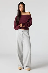 Luxe French Terry Off Shoulder Sweatshirt