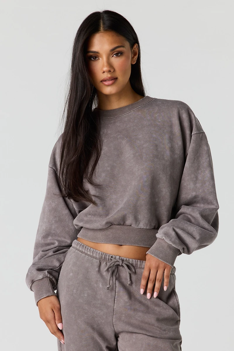 Luxe Fleece Washed Boxy Sweatshirt