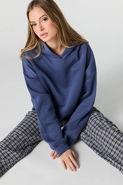 Haut à capuchon en molleton surdimensionn