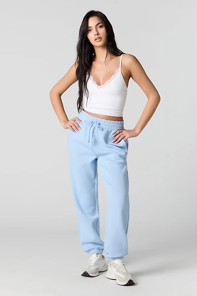 Jogger en molleton à taille haute