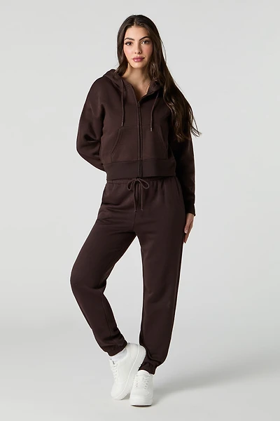 Jogger en molleton à taille haute