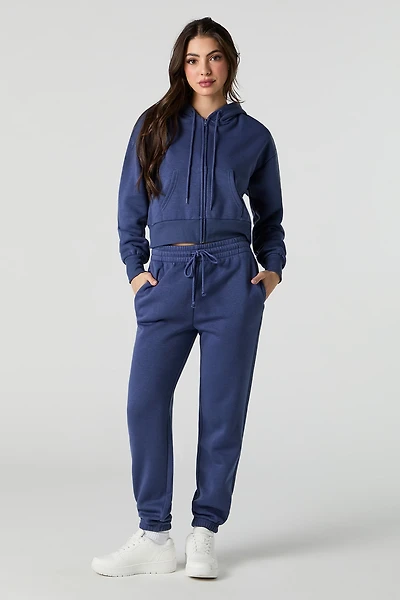 Jogger en molleton à taille haute