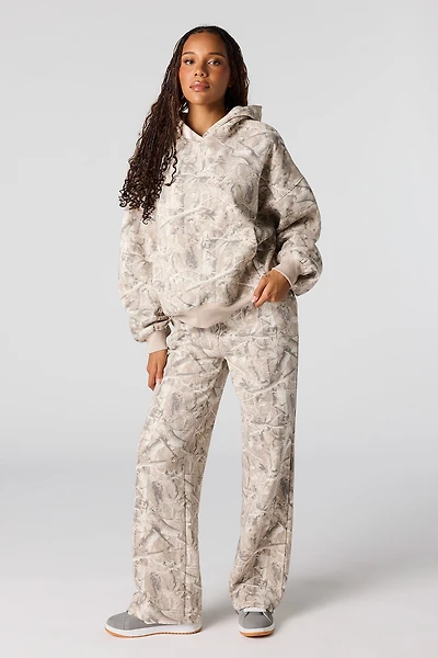 Camo Wide Leg Fleece Sweatpant