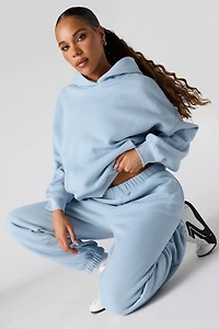 Jogger de coupe garçonne en molleton luxe