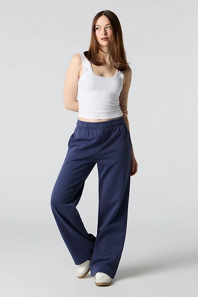 Pantalon d'entraînement à jambe large en molleton