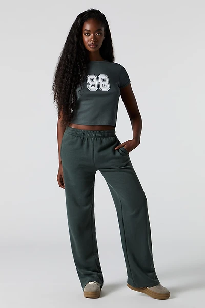 Wide Leg Fleece Sweatpant