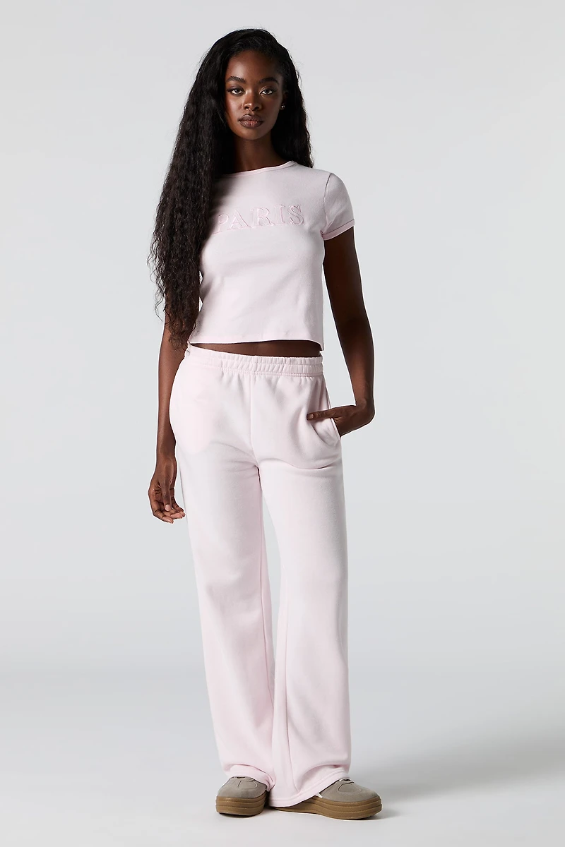 Wide Leg Fleece Sweatpant