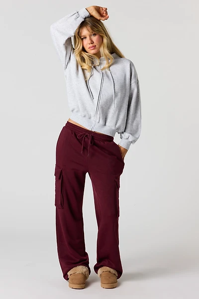 Pantalon d'entraînement cargo à jambe large en molleton
