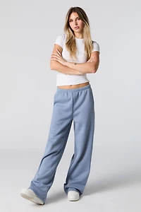 Pantalon cargo en molleton avec détail passepoil et jambe large
