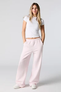 Pantalon cargo en molleton avec détail passepoil et jambe large