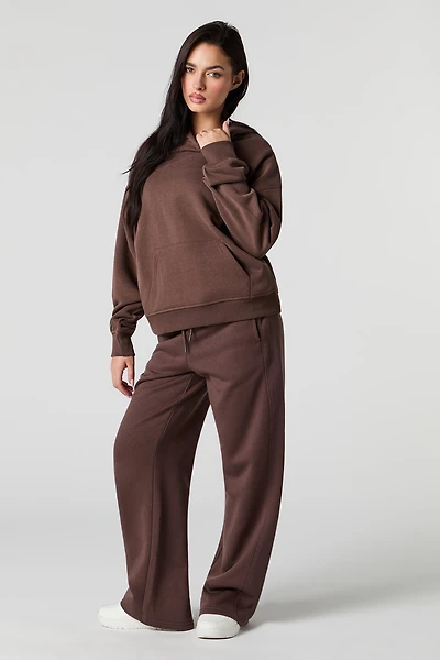 Pantalon en molleton à jambe large