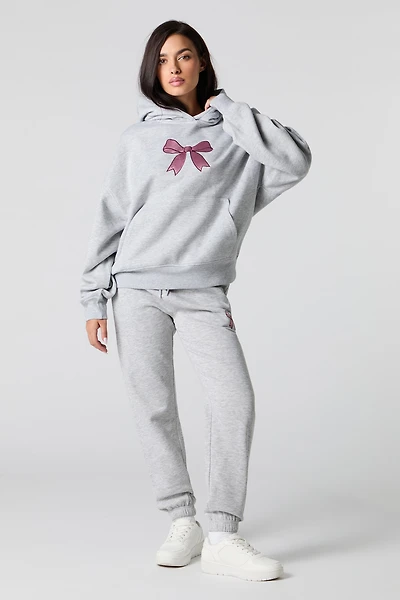 Jogger en molleton classique à broderie de boucle