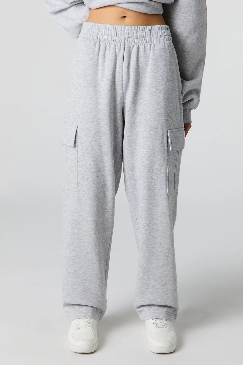 Jogger cargo en molleton à jambe large