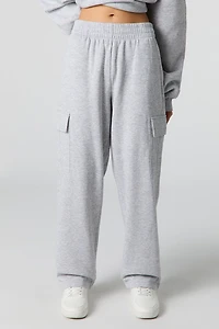 Jogger cargo en molleton à jambe large
