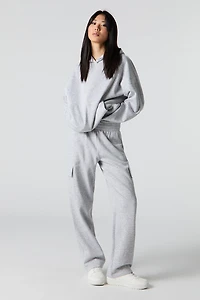 Fleece Wide Leg Cargo Jogger