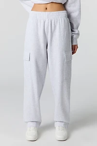 Jogger cargo en molleton à jambe large