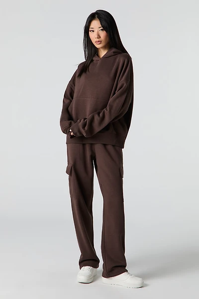 Jogger cargo en molleton à jambe large