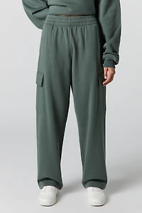 Jogger cargo en molleton à jambe large