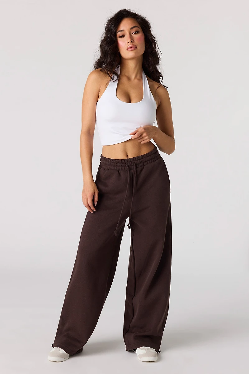 Pantalon d'entraînement à jambe baril en molleton de luxe