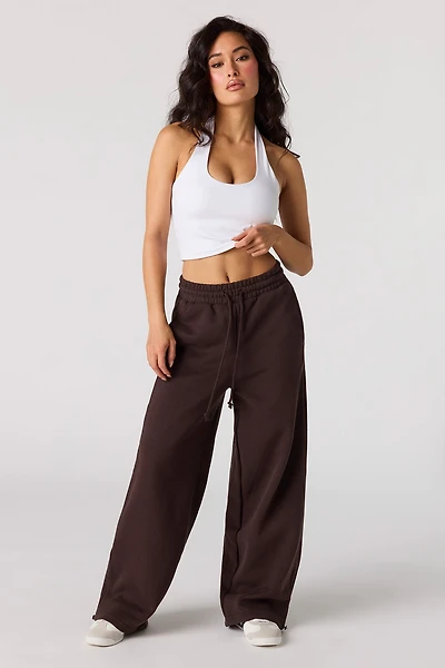 Pantalon d'entraînement à jambe baril en molleton de luxe