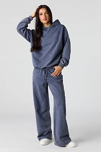 Luxe Fleece Washed Wide Leg Sweatpant
