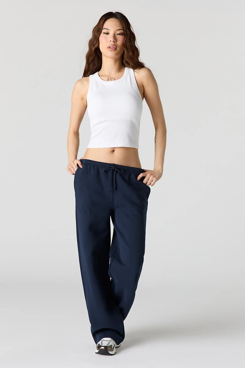 Pantalon d'entraînement à jambe large en molleton de luxe