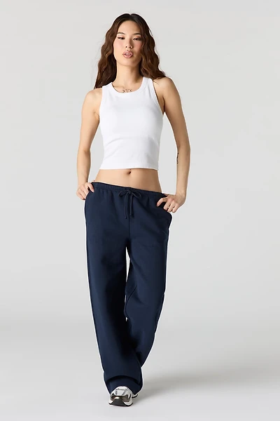 Pantalon d'entraînement à jambe large en molleton de luxe