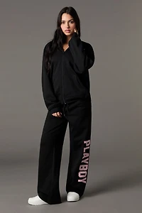 Playboy HD Print Fleece Wide Leg Sweatpant
