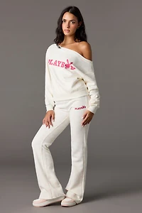 Pantalon d'entraînement à jambe évasée avec imprimé Playboy