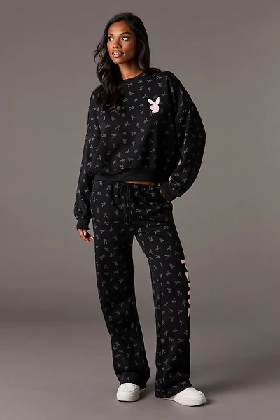 Playboy Fleece Wide Leg Sweatpant