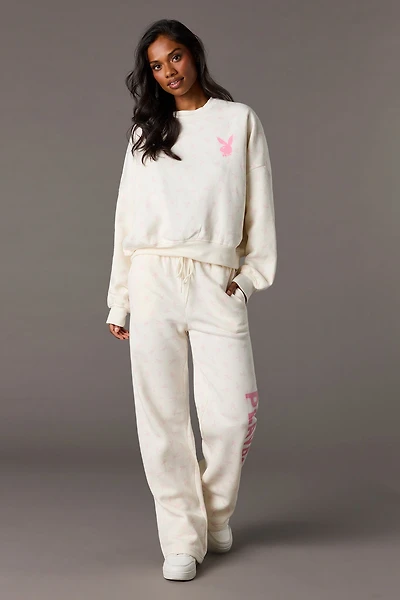 Playboy Fleece Wide Leg Sweatpant