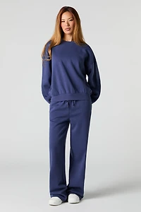 Pantalon en molleton à jambe large