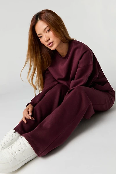 Fleece Wide Leg Sweatpant