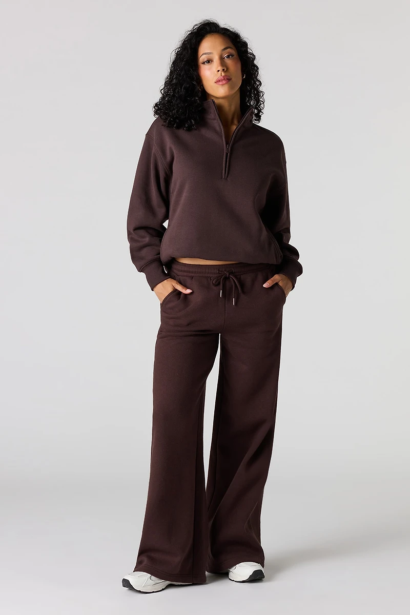 Pantalon d'entraînement à jambe ultralarge en molleton supérieur