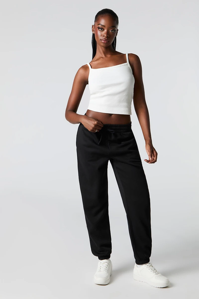 Jogger à taille haute en molleton