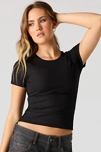 Contour Ribbed Short Sleeve Top