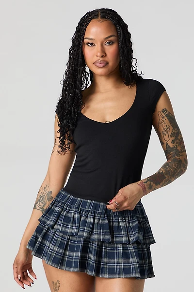 Contour V-Neck Cap Sleeve Top