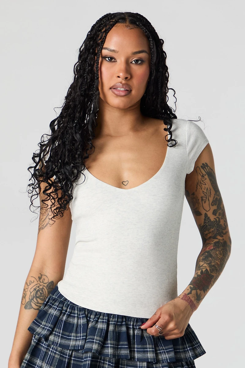 Contour V-Neck Cap Sleeve Top