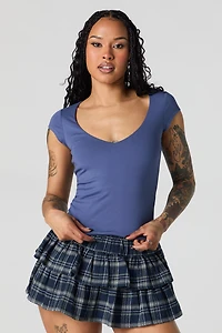 Contour V-Neck Cap Sleeve Top