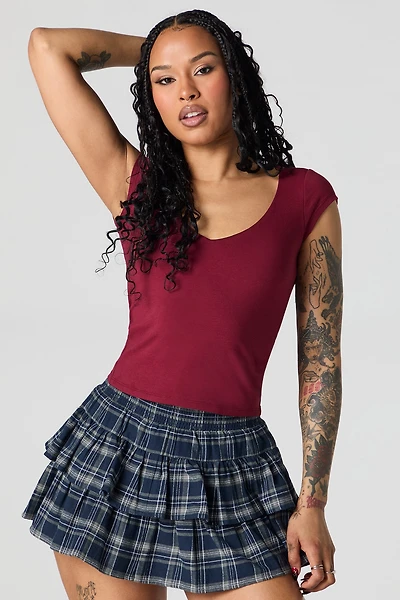 Contour V-Neck Cap Sleeve Top